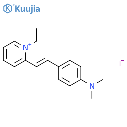 Pyridinium,2-[2-[4-(dimethylamino)phenyl]ethenyl]-1-ethyl-, iodide (1:1) structure