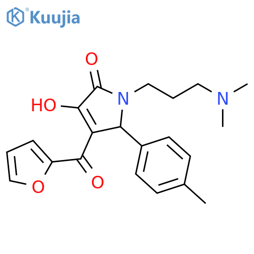 1-3-(dimethylamino)propyl-4-(furan-2-carbonyl)-3-hydroxy-5-(4-methylphenyl)-2,5-dihydro-1H-pyrrol-2-one structure
