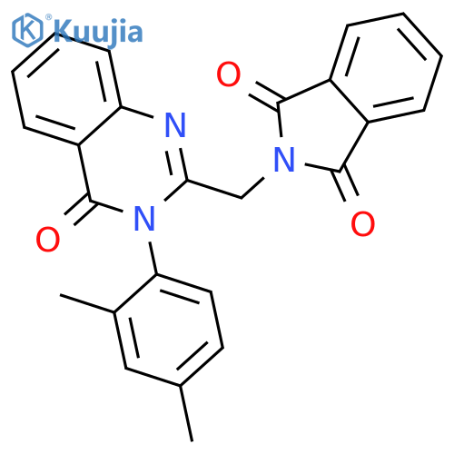 <br>2-((3-(2,4-dimethylphenyl)-4-oxo-3,4-dihydroquinazolin-2-yl)methyl)isoindol ine-1,3-dione structure