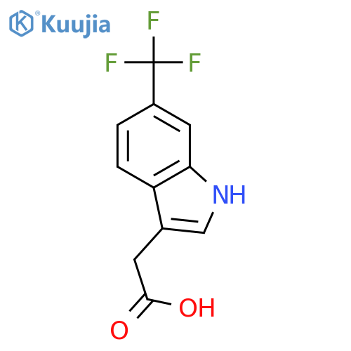 2-[6-(trifluoromethyl)-1H-indol-3-yl]acetic acid structure