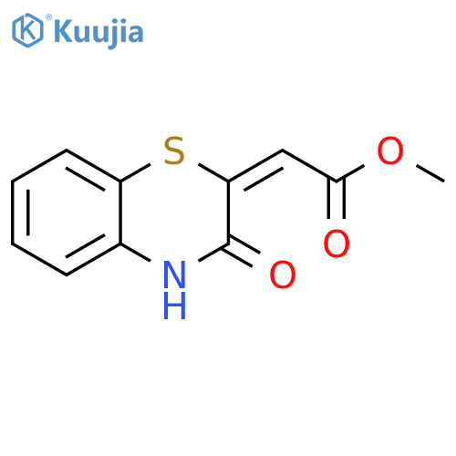 Acetic acid, (3,4-dihydro-3-oxo-2H-1,4-benzothiazin-2-ylidene)-, methylester, (2E)- structure
