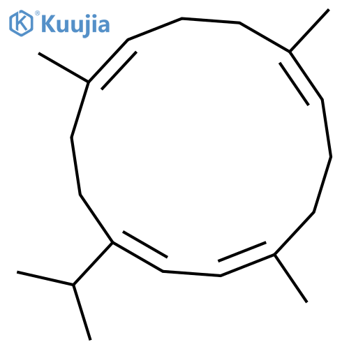 (1E,3E,7E,11E)-1-isopropyl-4,8,12-trimethylcyclotetradeca-1,3,7,11-tetraene structure