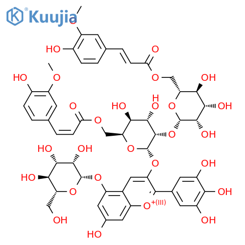 Delphinidin 3-(diferuloyl)sophoroside-5-glucoside structure