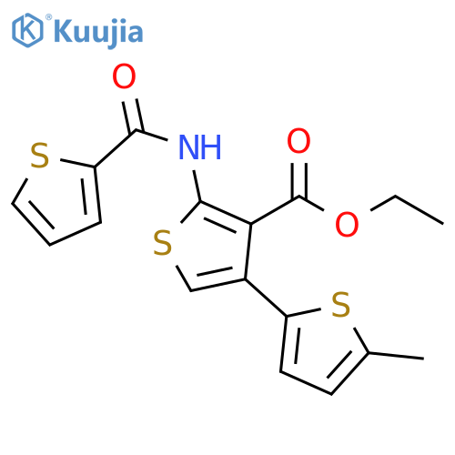 ethyl 5-methyl-5'-(thiophene-2-amido)-2,3'-bithiophene-4'-carboxylate structure