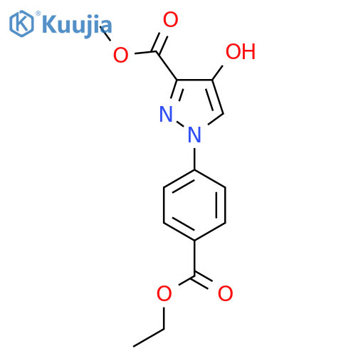 methyl 1-4-(ethoxycarbonyl)phenyl-4-hydroxy-1H-pyrazole-3-carboxylate structure