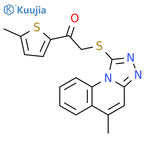 2-({5-methyl-1,2,4triazolo4,3-aquinolin-1-yl}sulfanyl)-1-(5-methylthiophen-2-yl)ethan-1-one structure