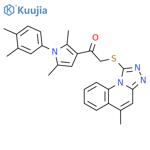 1-[1-(3,4-dimethylphenyl)-2,5-dimethyl-1H-pyrrol-3-yl]-2-({5-methyl-[1,2,4]triazolo[4,3-a]quinolin-1-yl}sulfanyl)ethan-1-one structure