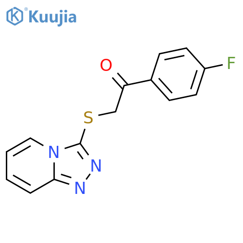 1-(4-fluorophenyl)-2-{1,2,4triazolo4,3-apyridin-3-ylsulfanyl}ethan-1-one structure