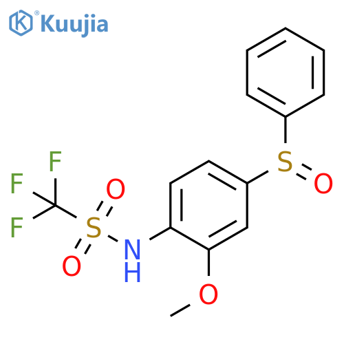 Methanesulfonamide,1,1,1-trifluoro-N-[2-methoxy-4-(phenylsulfinyl)phenyl]- structure