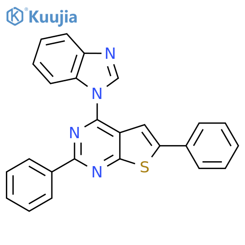 1-{2,6-diphenylthieno2,3-dpyrimidin-4-yl}-1H-1,3-benzodiazole structure