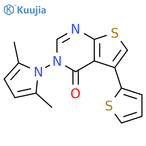 3-(2,5-dimethyl-1H-pyrrol-1-yl)-5-(thiophen-2-yl)-3H,4H-thieno[2,3-d]pyrimidin-4-one structure