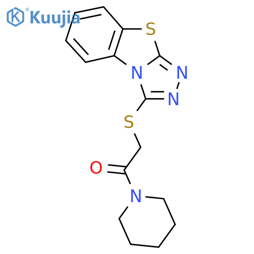 1-(piperidin-1-yl)-2-{7-thia-2,4,5-triazatricyclo6.4.0.0^{2,6}dodeca-1(8),3,5,9,11-pentaen-3-ylsulfanyl}ethan-1-one structure