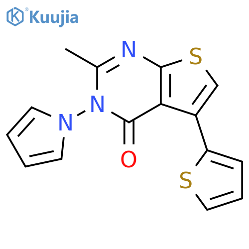 2-methyl-3-(1H-pyrrol-1-yl)-5-(thiophen-2-yl)-3H,4H-thieno2,3-dpyrimidin-4-one structure