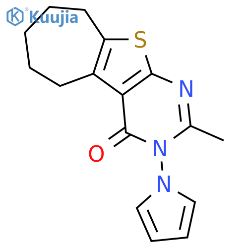 5-methyl-4-(1H-pyrrol-1-yl)-8-thia-4,6-diazatricyclo7.5.0.0^{2,7}tetradeca-1(9),2(7),5-trien-3-one structure