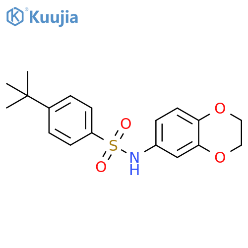 4-tert-butyl-N-(2,3-dihydro-1,4-benzodioxin-6-yl)benzene-1-sulfonamide structure