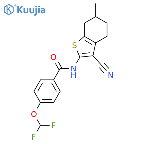 <br>N-(3-Cyano-6-methyl-4,5,6,7-tetrahydro-benzo[b]thiophen-2-yl)-4-difluoromet hoxy-benzamide structure