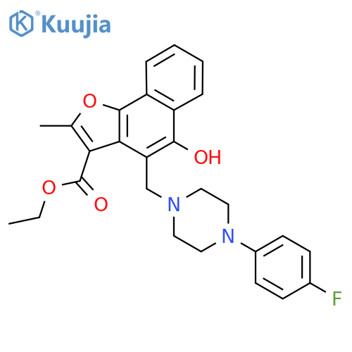 ethyl 4-{4-(4-fluorophenyl)piperazin-1-ylmethyl}-5-hydroxy-2-methylnaphtho1,2-bfuran-3-carboxylate structure