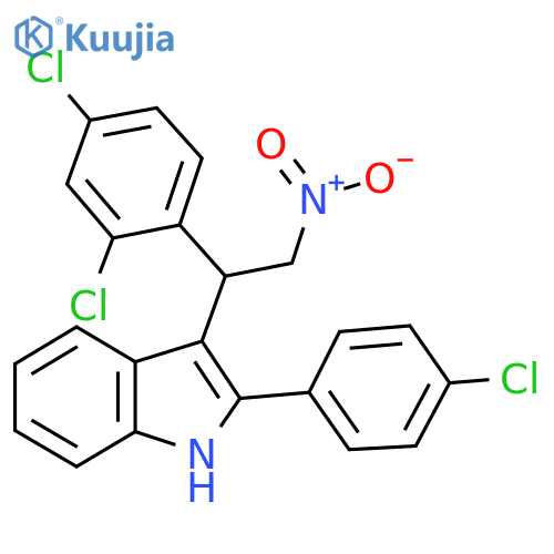 2-(4-chlorophenyl)-3-{1-(2,4-dichlorophenyl)-2-nitroethyl}-1H-indole structure