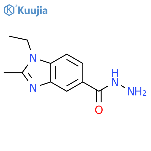 1-Ethyl-2-methyl-1H-benzoimidazole-5-carboxylic acid hydrazide structure