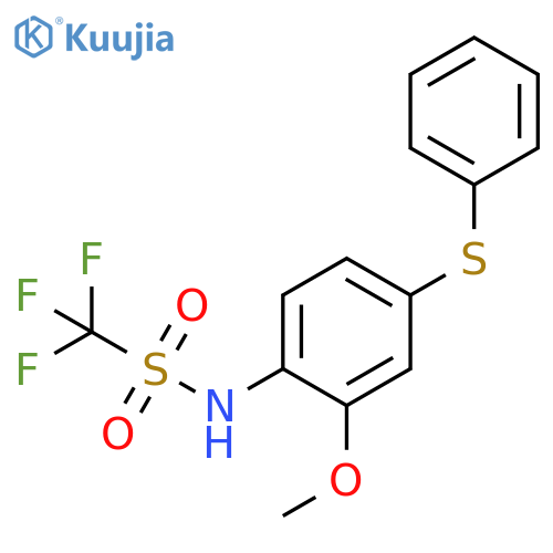 Methanesulfonamide,1,1,1-trifluoro-N-[2-methoxy-4-(phenylthio)phenyl]- structure
