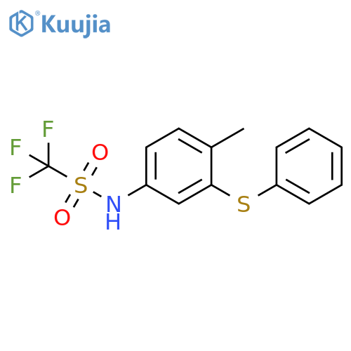 Methanesulfonamide, 1,1,1-trifluoro-N-[4-methyl-3-(phenylthio)phenyl]- structure