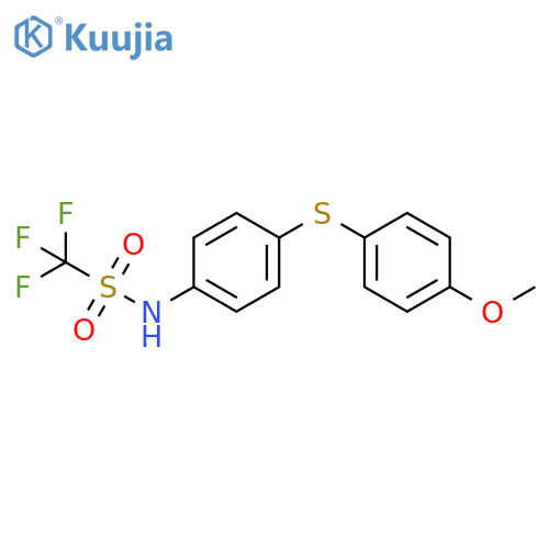 Methanesulfonamide,1,1,1-trifluoro-N-[4-[(4-methoxyphenyl)thio]phenyl]- structure