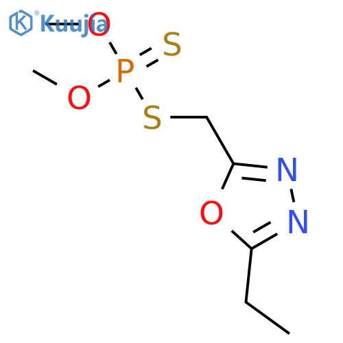 Phosphorodithioic acid,S-[(5-ethyl-1,3,4-oxadiazol-2-yl)methyl] O,O-dimethyl ester structure