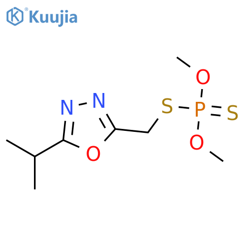 O,O-dimethyl S-{[5-(propan-2-yl)-1,3,4-oxadiazol-2-yl]methyl} phosphorodithioate structure