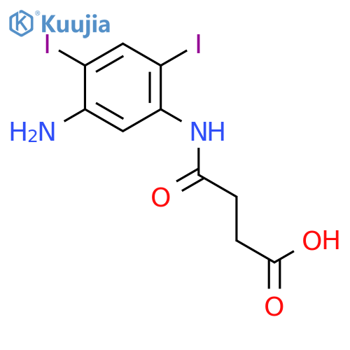 4-[(5-amino-2,4-diiodophenyl)amino]-4-oxobutanoic acid structure