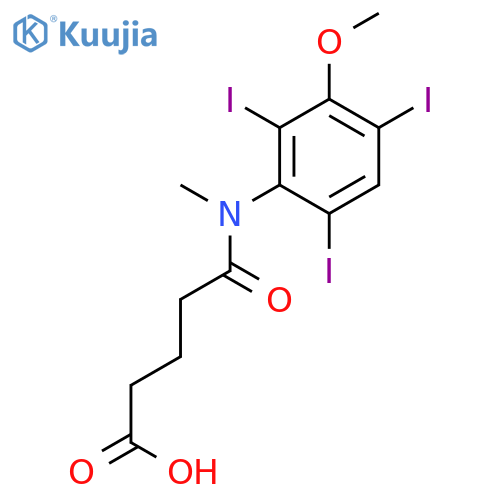 5-[methyl(2,4,6-triiodo-3-methoxyphenyl)amino]-5-oxopentanoic acid structure
