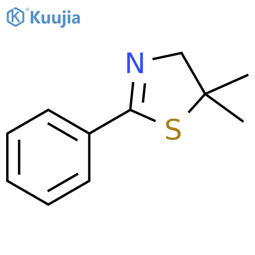 Thiazole, 4,5-dihydro-5,5-dimethyl-2-phenyl- structure