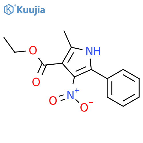 1H-Pyrrole-3-carboxylic acid, 2-methyl-4-nitro-5-phenyl-, ethyl ester structure