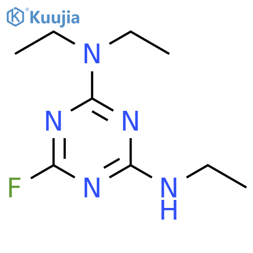 N,N,N'-triethyl-6-fluoro-1,3,5-triazine-2,4-diamine structure