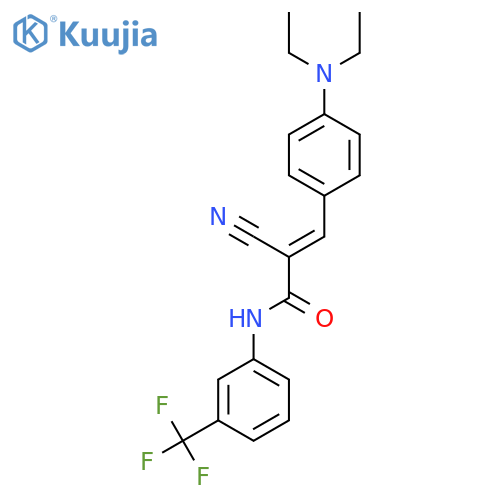 (E)-2-cyano-3-[4-(diethylamino)phenyl]-N-[3-(trifluoromethyl)phenyl]prop-2-enamide structure