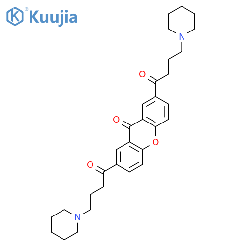 9H-Xanthen-9-one, 2,7-bis[1-oxo-4-(1-piperidinyl)butyl]- structure