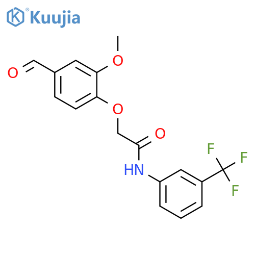 2-(4-formyl-2-methoxyphenoxy)-N-3-(trifluoromethyl)phenylacetamide structure