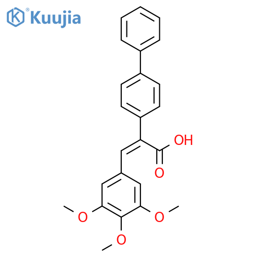 2-{1,1'-biphenyl-4-yl}-3-(3,4,5-trimethoxyphenyl)prop-2-enoic acid structure