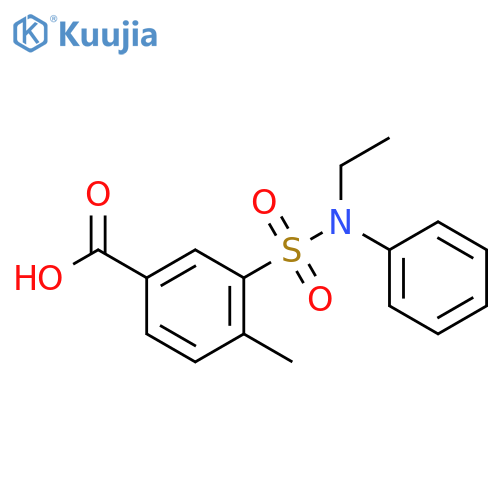 3-(Ethyl-phenyl-sulfamoyl)-4-methyl-benzoic acid structure