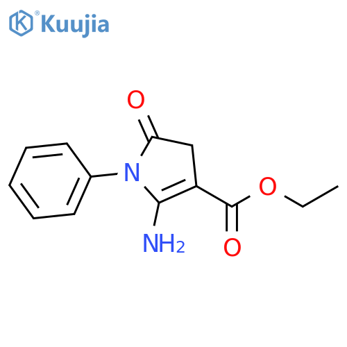 ethyl 2-amino-5-oxo-1-phenyl-4,5-dihydro-1H-pyrrole-3-carboxylate structure