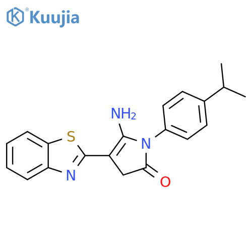 2H-Pyrrol-2-one,5-amino-4-(2-benzothiazolyl)-1,3-dihydro-1-[4-(1-methylethyl)phenyl]- structure