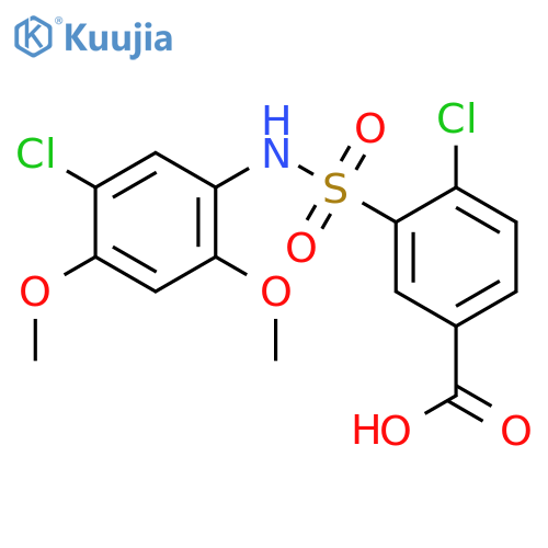 4-chloro-3-(5-chloro-2,4-dimethoxyphenyl)sulfamoylbenzoic acid structure