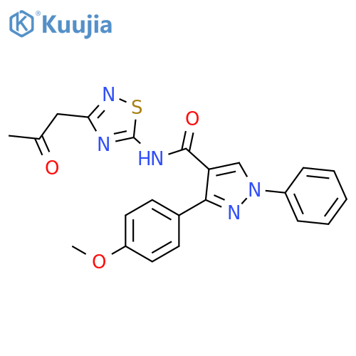 1H-Pyrazole-4-carboxamide,3-(4-methoxyphenyl)-N-[3-(2-oxopropyl)-1,2,4-thiadiazol-5-yl]-1-phenyl- structure