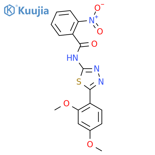 N-5-(2,4-dimethoxyphenyl)-1,3,4-thiadiazol-2-yl-2-nitrobenzamide structure