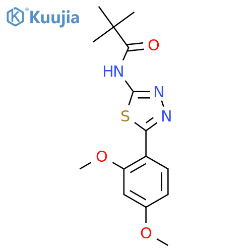N-5-(2,4-dimethoxyphenyl)-1,3,4-thiadiazol-2-yl-2,2-dimethylpropanamide structure
