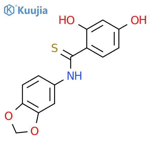 Benzenecarbothioamide, N-1,3-benzodioxol-5-yl-2,4-dihydroxy- structure