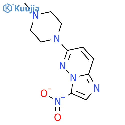 Imidazo[1,2-b]pyridazine, 6-(4-methyl-1-piperazinyl)-3-nitro- structure