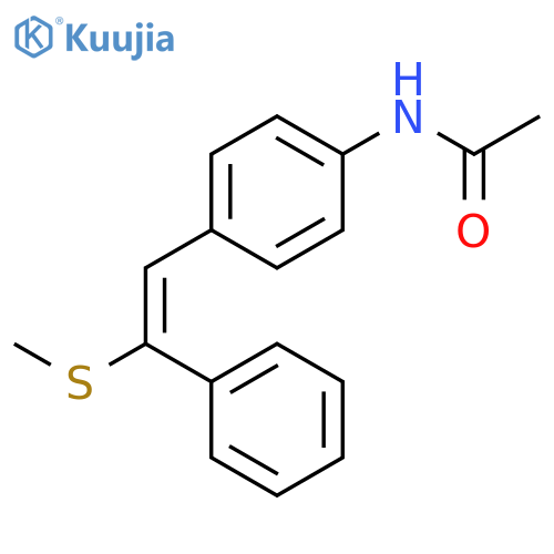N-{4-[(E)-2-(methylsulfanyl)-2-phenylethenyl]phenyl}acetamide structure