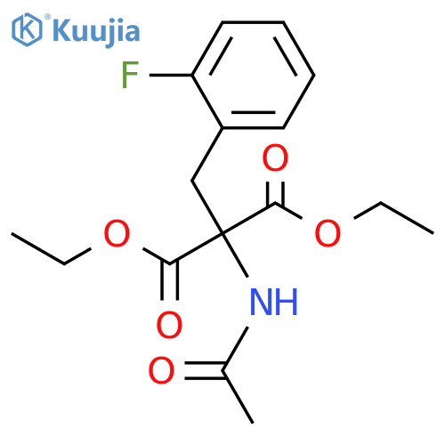 Propanedioic acid, (acetylamino)[(2-fluorophenyl)methyl]-, diethyl ester structure