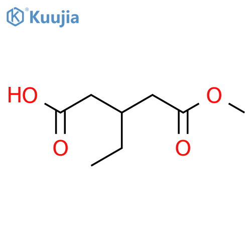 3-ethyl-5-methoxy-5-oxopentanoic acid structure