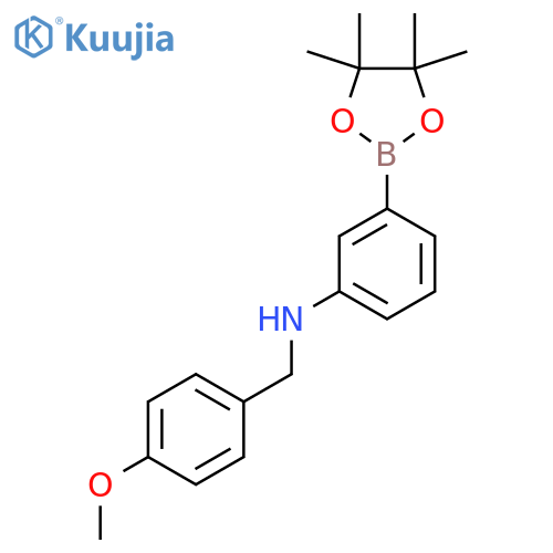 2-[3-[(4-Methoxybenzyl)amino]phenyl]-4,4,5,5-tetramethyl-1,3,2-dioxaborolane structure